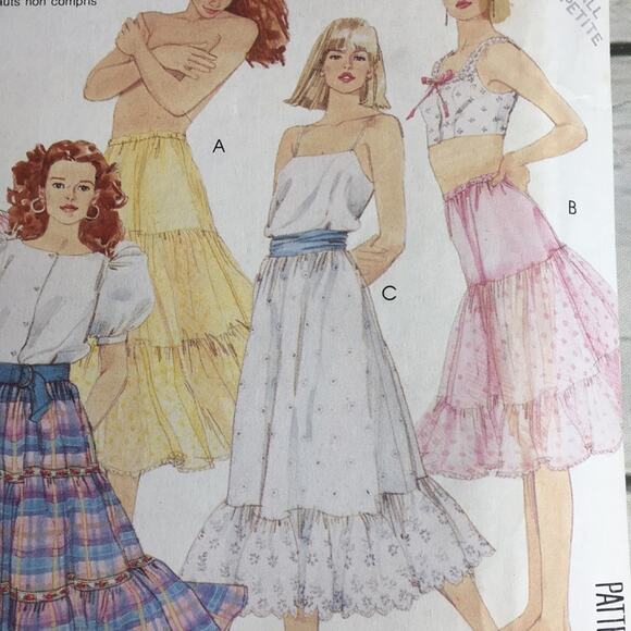 Vintage 1987 McCall's Sewing‎ Pattern 3079 Boho Petticoats & Skirts Size X-Small - Picture 3 of 15